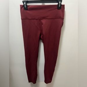 Fabletics High Waisted Powerhold Maroon Leggings. M